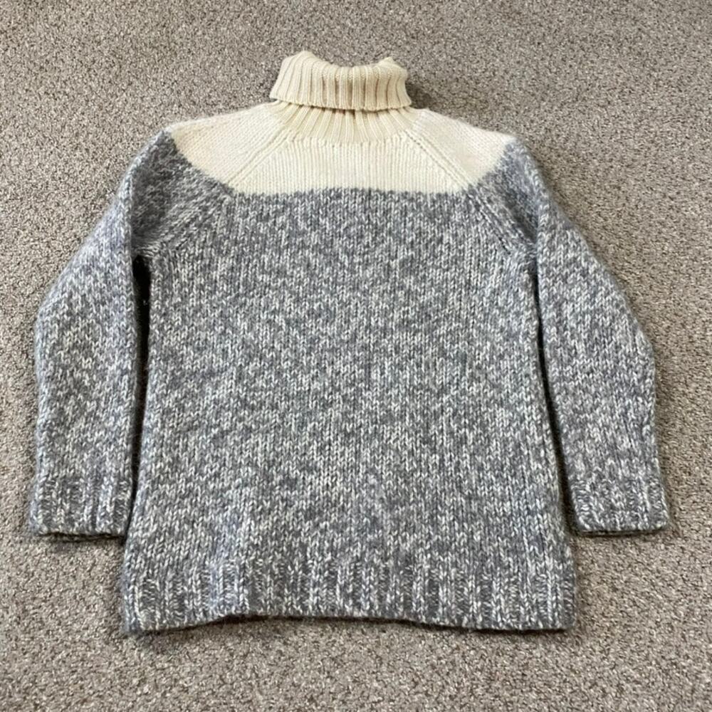J. Crew Sweater Womens S Turtle‎ Neck Preppy Alpaca Chunky Knit Marled Cabincore